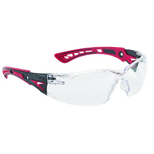 Sikkerhedsbrille Rush+ Klar glas let og sporty med fleksible brillestænger